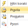 Hitra nastavitev pravila v Outlooku